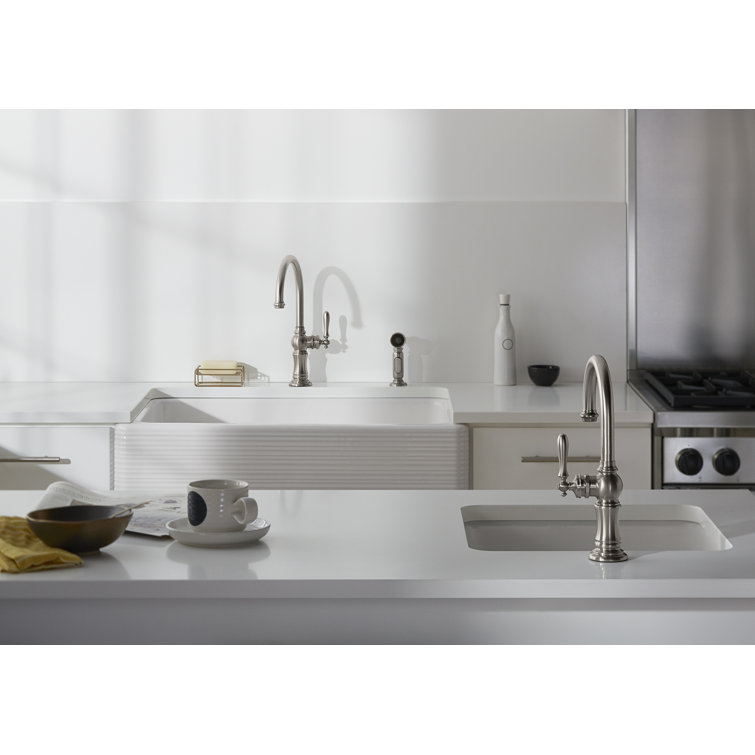 Vibrant Brushed Bronze Single-Handle Bar Faucet