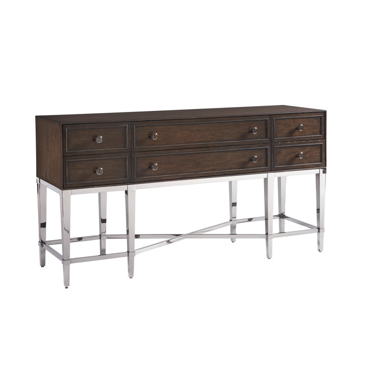 Brentwood Transitional 66'' Brown Sideboard with Ebony Inlays