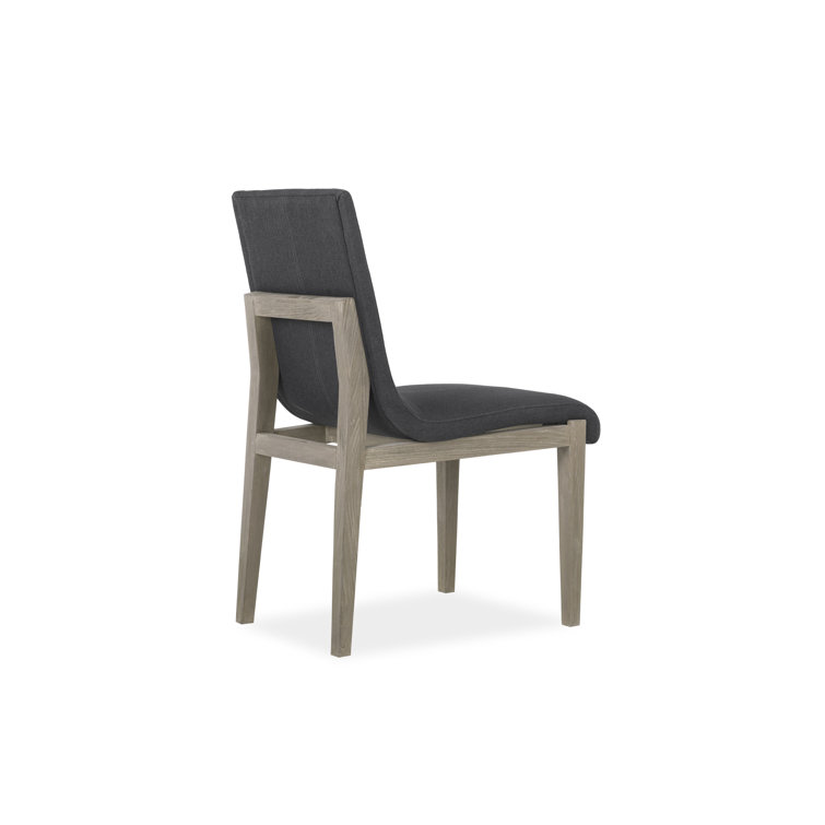 Cavallini Coal Gray Teak Upholstered Side Dining Chair