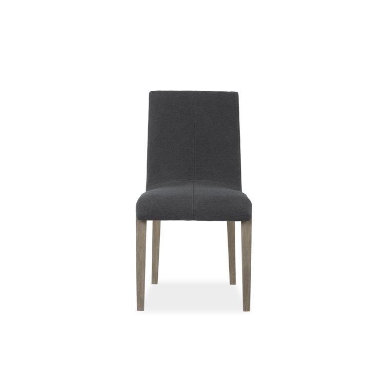Cavallini Coal Gray Teak Upholstered Side Dining Chair