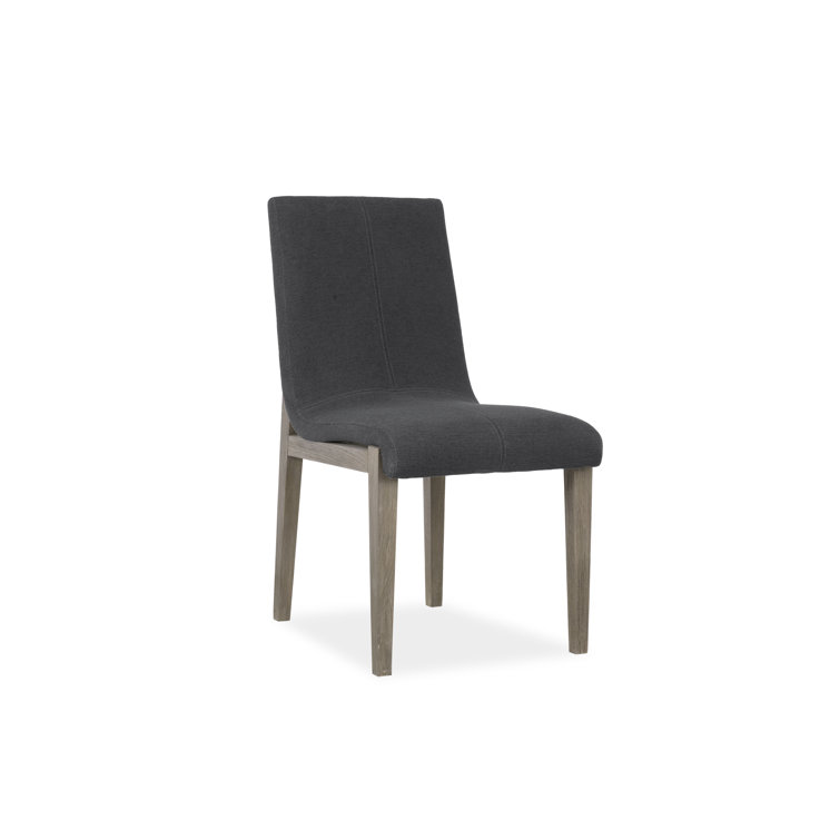 Cavallini Coal Gray Teak Upholstered Side Dining Chair