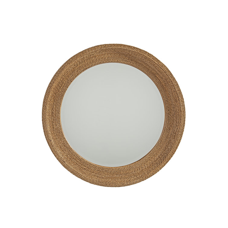 La Jolla Transitional Round Woven Abaca Rope Mirror, 42-Inch