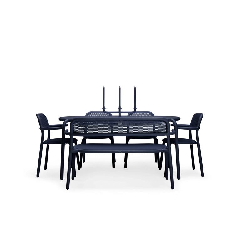 Dark Ocean Powder-Coated Aluminum Dining Table