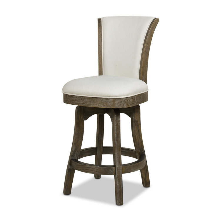 Natural White Wood Swivel Counter Height Bar Stool
