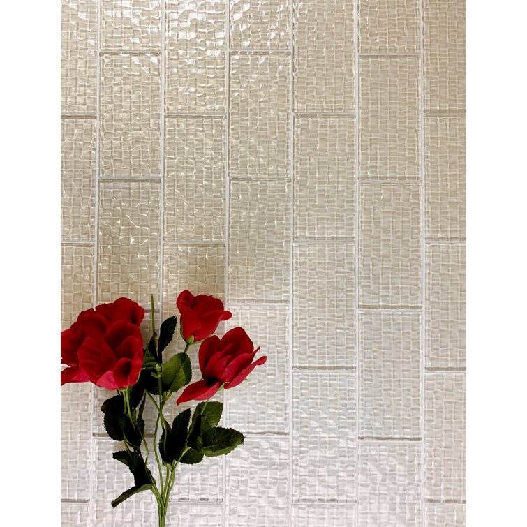 Metro Cubes Beige Glossy Glass Subway Wall Tile