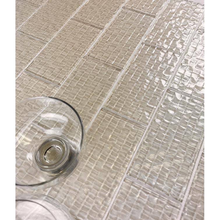 Metro Cubes Beige Glossy Glass Subway Wall Tile