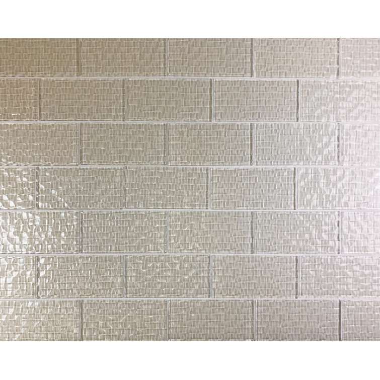 Metro Cubes Beige Glossy Glass Subway Wall Tile