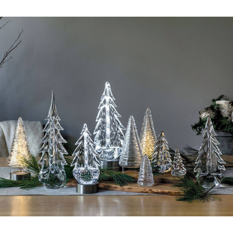 6 Inch Clear Glass Evergreen Tree Figurine