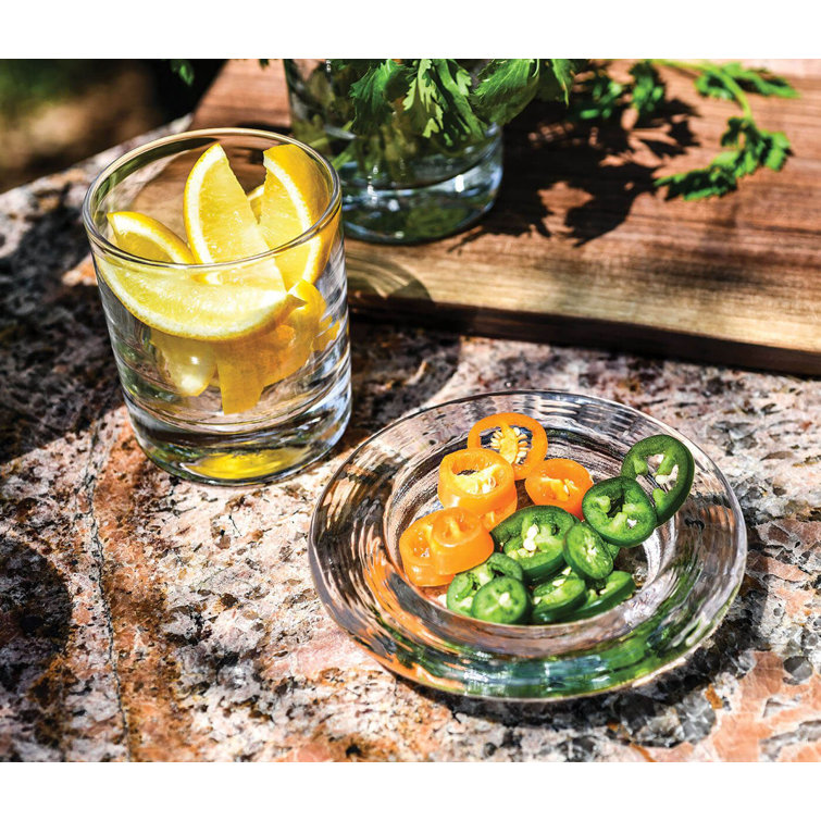 Hand-Blown Clear Glass Wine Coaster, 5.75" Diameter