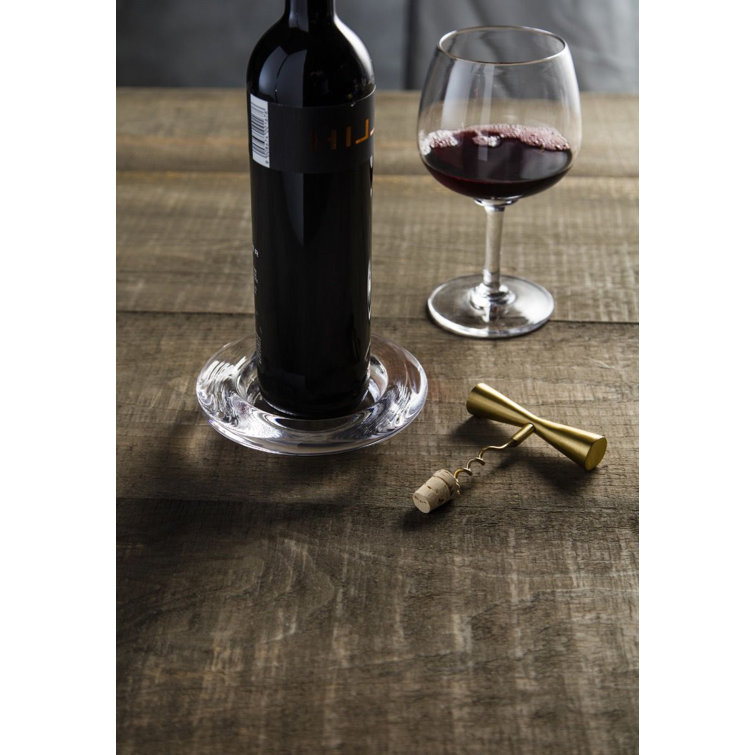 Hand-Blown Clear Glass Wine Coaster, 5.75" Diameter