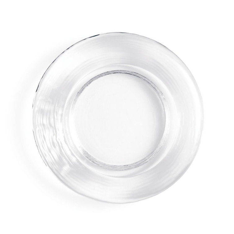 Hand-Blown Clear Glass Wine Coaster, 5.75" Diameter