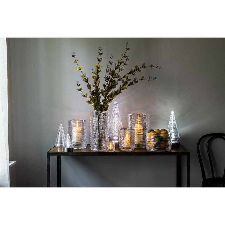 Large Clear Glass Hurricane Candle Holder