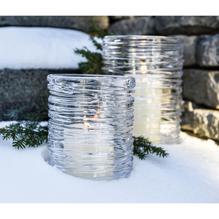 Large Clear Glass Hurricane Candle Holder
