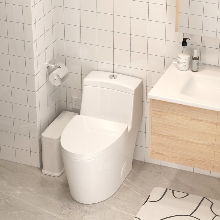 Greta White Elongated One-Piece Dual Flush Toilet