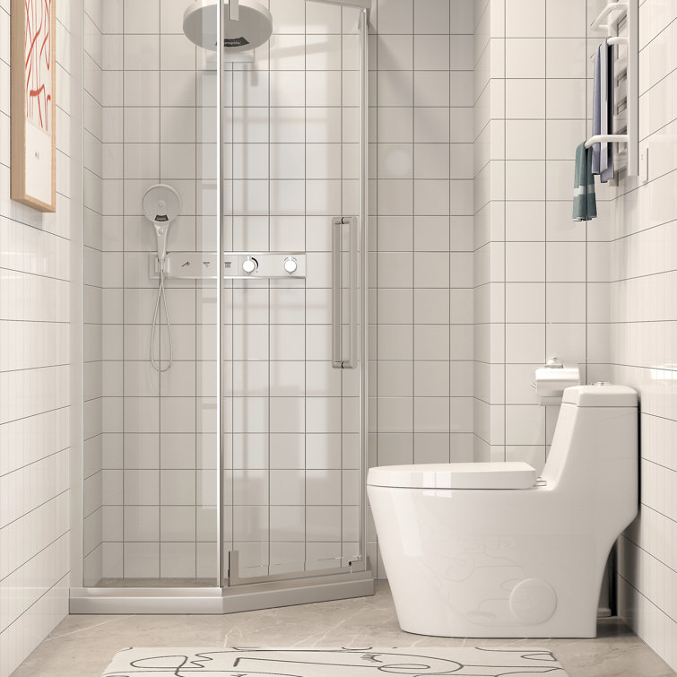 Greta White Elongated One-Piece Dual Flush Toilet