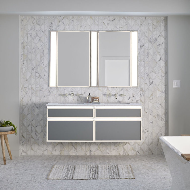 Modern Polished Nickel 39'' LED Bath Bar with White Shade