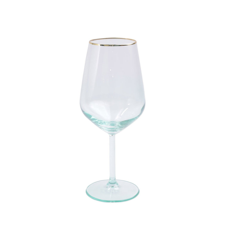 Rainbow Assorted Wine Glass Set with Gilded Gold Rim