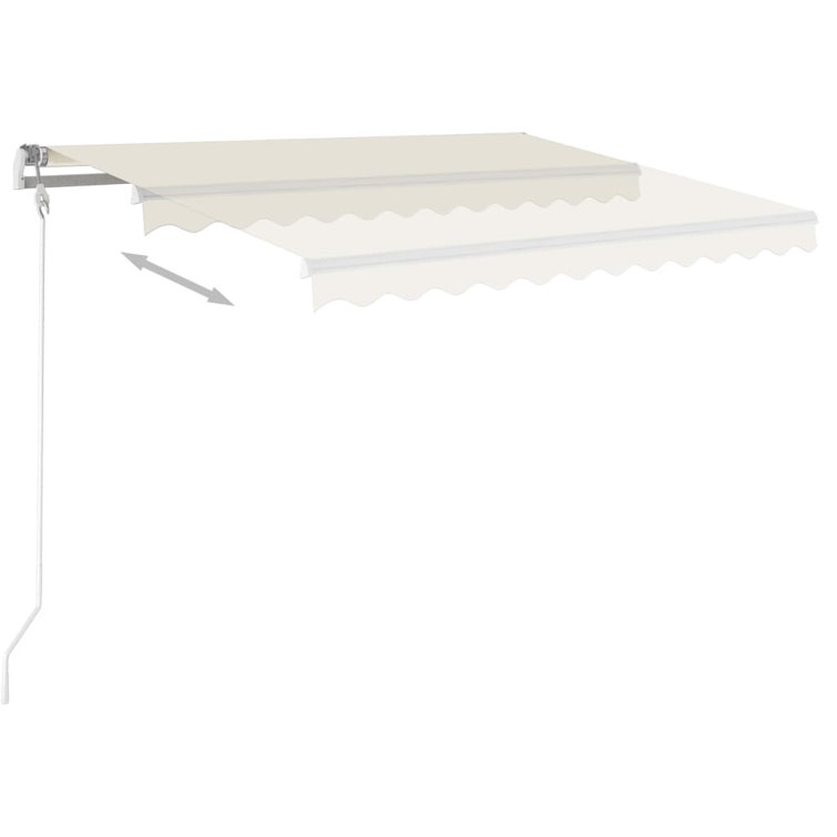 Cream Automatic Retractable Awning with Posts 13.1'x9.8'