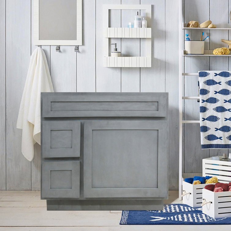 Hibbitts 36" Silver Single Shaker Bathroom Vanity Base