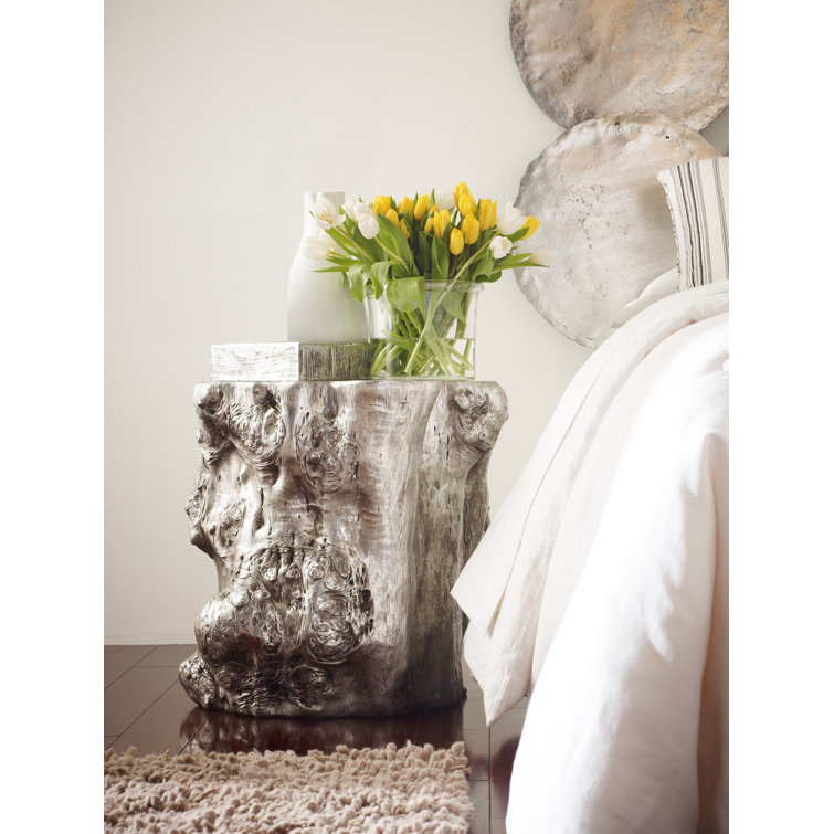 Silver Leaf Cast Naturals Wood & Metal Square End Table with Storage