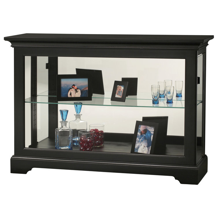 Underhill II Traditional Black Satin Lighted Curio Cabinet