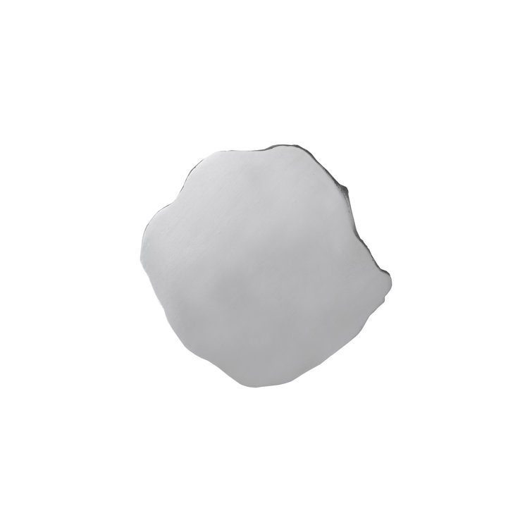 Modern Silver Leaf Resin 24" Nature-Inspired Accent Stool