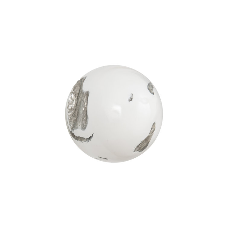 Small White and Silver Resin Root Ball Wall Sculpture