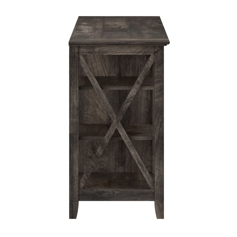 Key West 60'' Dark Gray Hickory Media Console with Adjustable Shelves