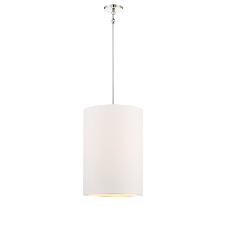 Elegant Palmetto 4-Light Polished Nickel Drum Pendant with White Paper Shade
