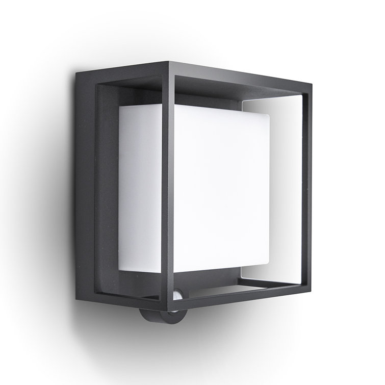Modern Black Aluminum Solar LED Outdoor Wall Lantern