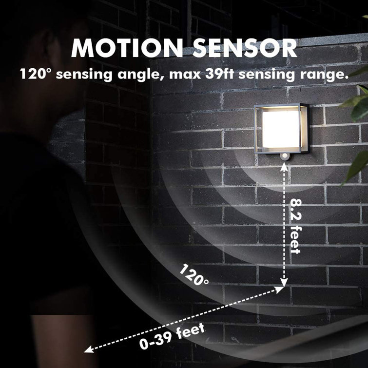 Modern Black Aluminum Solar LED Outdoor Wall Lantern