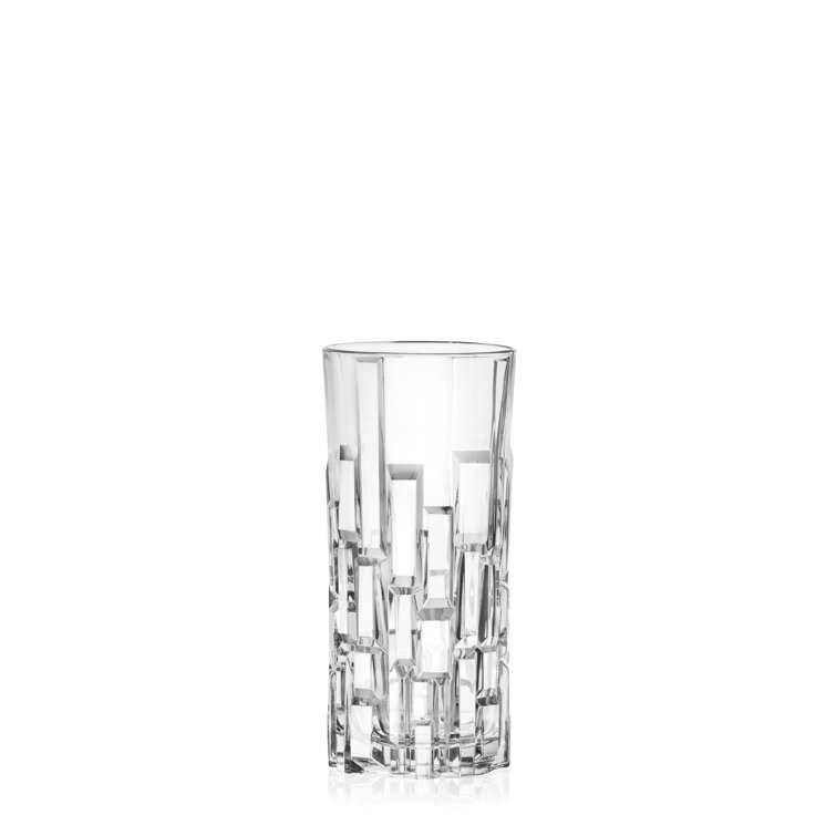 European Crafted Clear Glass Highball Tumblers Set of 4