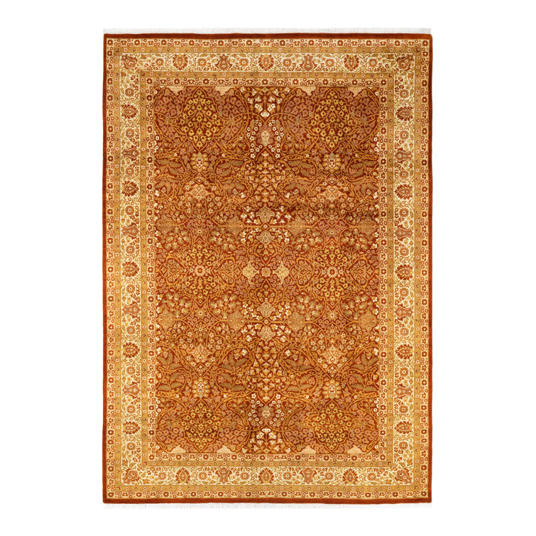 Hand-Knotted Multicolor Wool Oriental Area Rug 6'2" x 8'10"