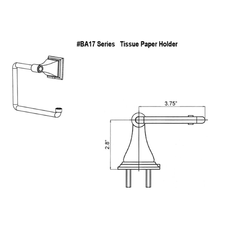 Leonard Chrome Wall Mounted Toilet Paper Holder