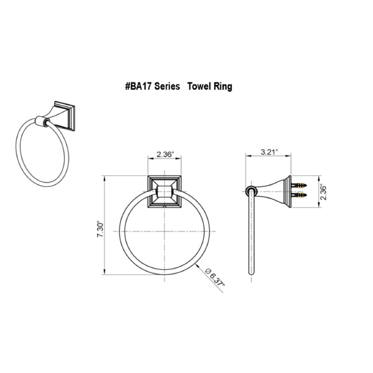 Leonard Polished Chrome Wall Mounted Towel Ring