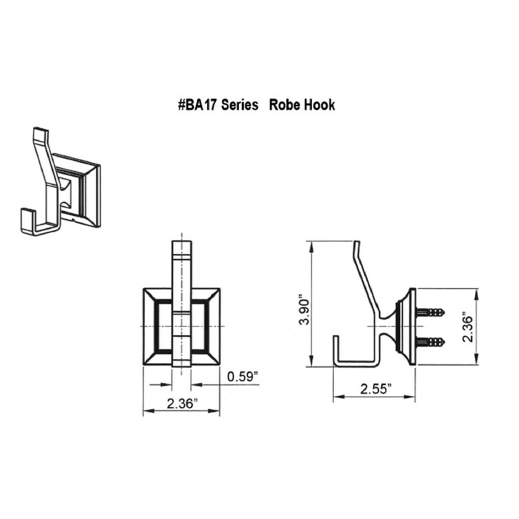Leonard Satin Nickel Double Wall Mounted Robe Hook