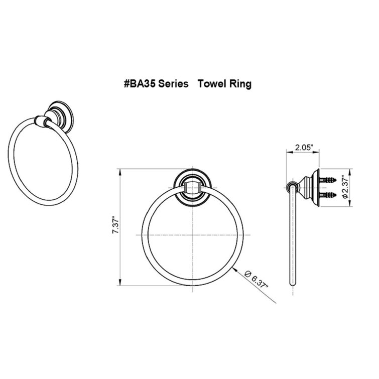 Highlander Brushed Nickel Wall Mounted Towel Ring
