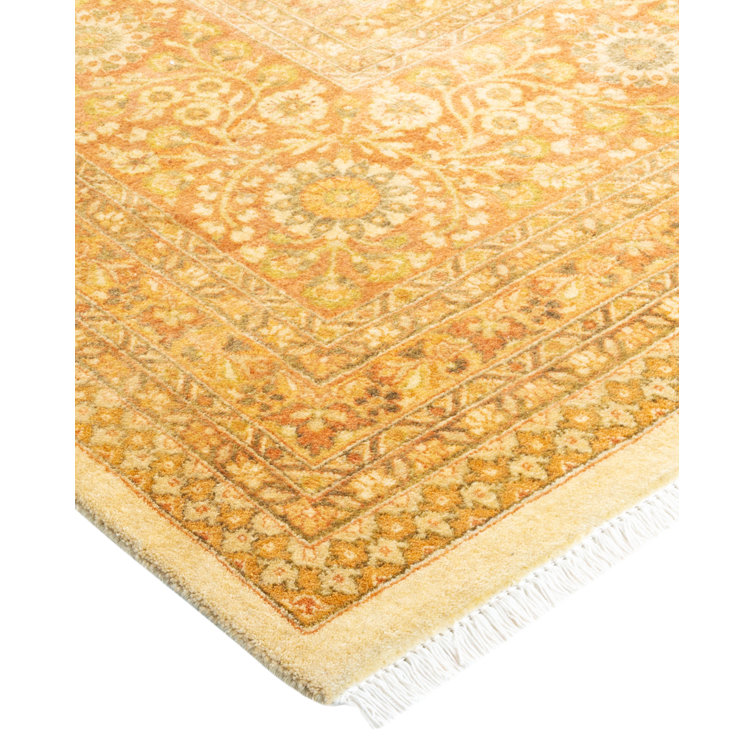 Ivory Hand-knotted Wool 8' x 10' Rectangular Area Rug