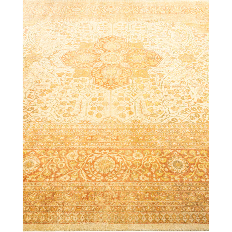 Ivory Hand-knotted Wool 8' x 10' Rectangular Area Rug
