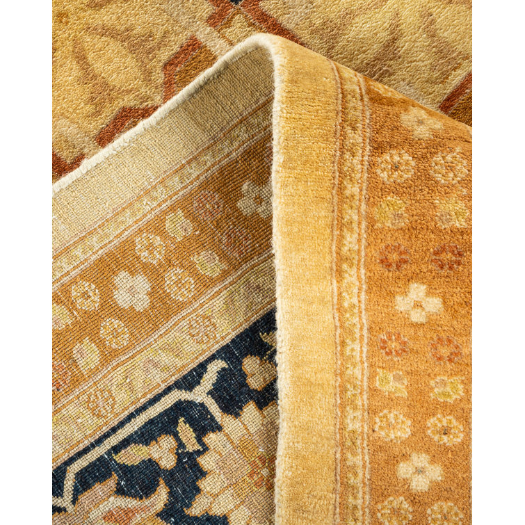 Sitara Hand-Knotted Ivory Wool 8' x 10' Geometric Area Rug with Fringe