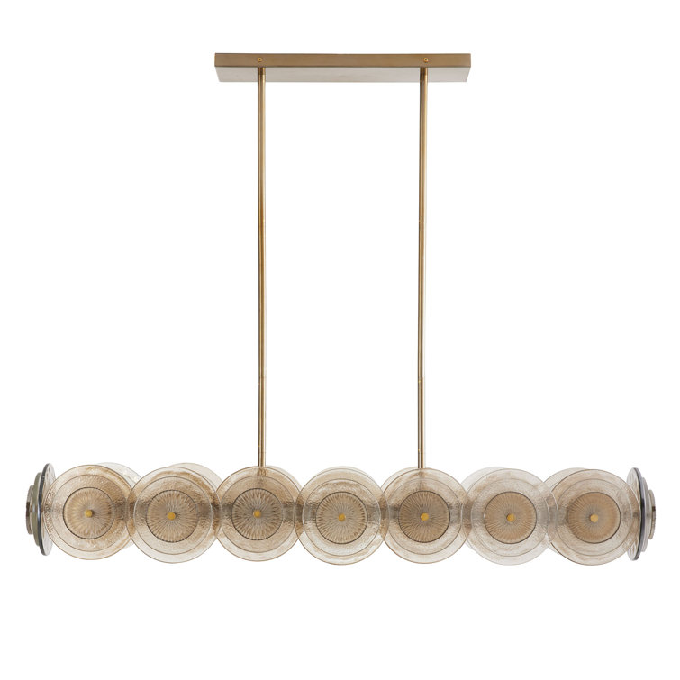 Antique Brass 12-Light Handcrafted Glass Chandelier