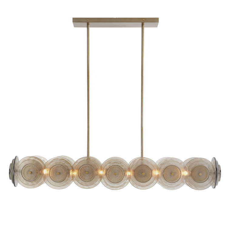 Antique Brass 12-Light Handcrafted Glass Chandelier