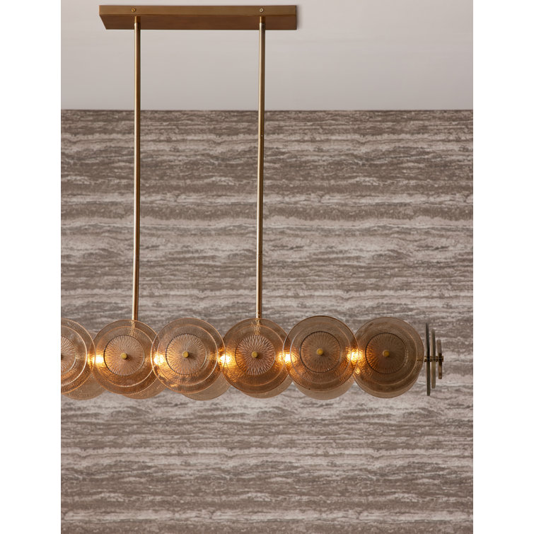 Antique Brass 12-Light Handcrafted Glass Chandelier