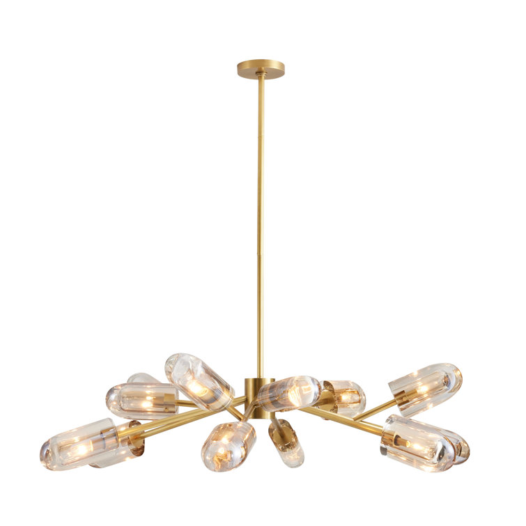 Antique Brass and Crystal 12-Light Sputnik Chandelier