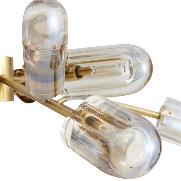 Antique Brass and Crystal 12-Light Sputnik Chandelier