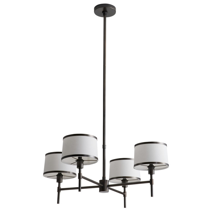 Luciano 4-Light Antique Brass Traditional Drum Chandelier