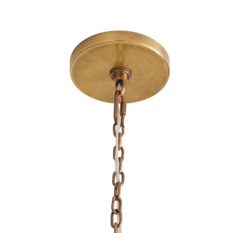 Vintage Brass 9-Light Two-Tier Chandelier
