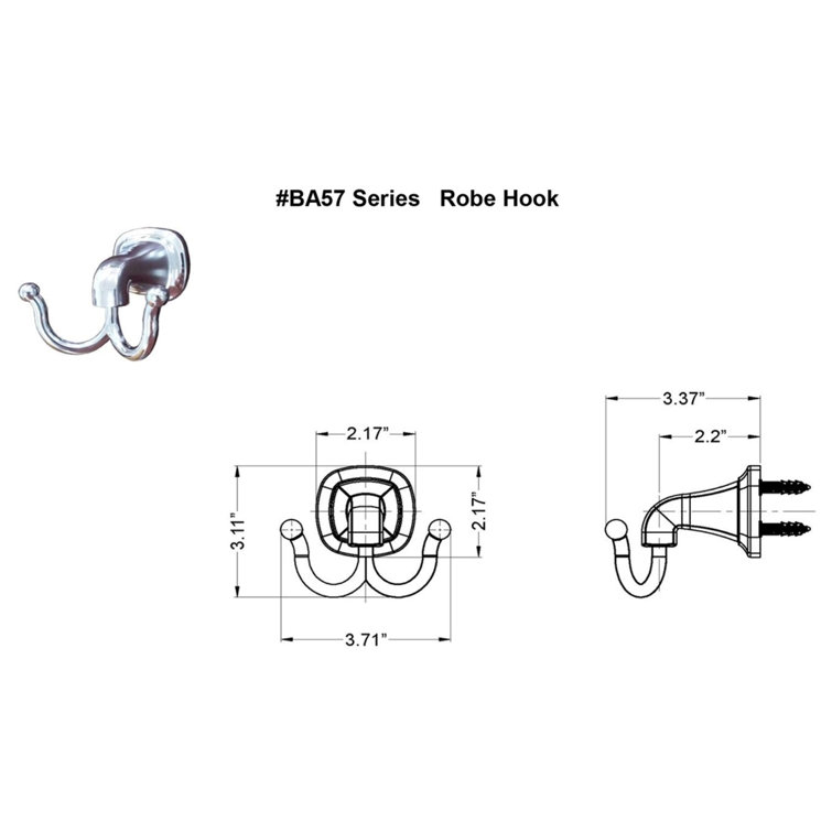 Belding Satin Nickel Double Wall Mount Robe Hook