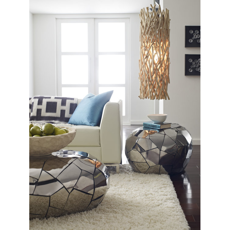 Crazy Cut Stainless Steel Silver Coffee Table
