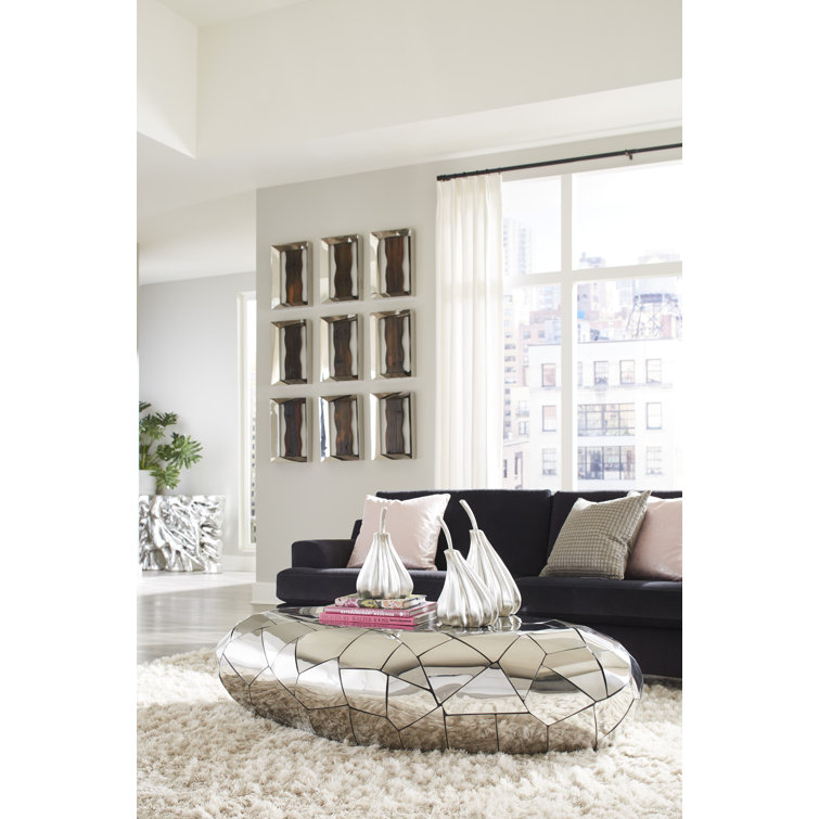 Crazy Cut Stainless Steel Silver Coffee Table